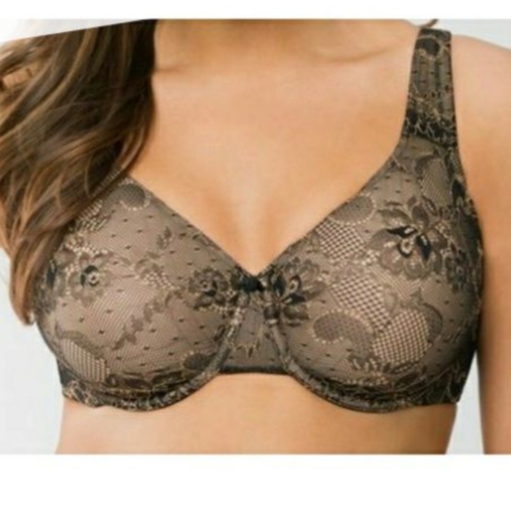 Cacique Black Full-Coverage Bra with Underwire Support
